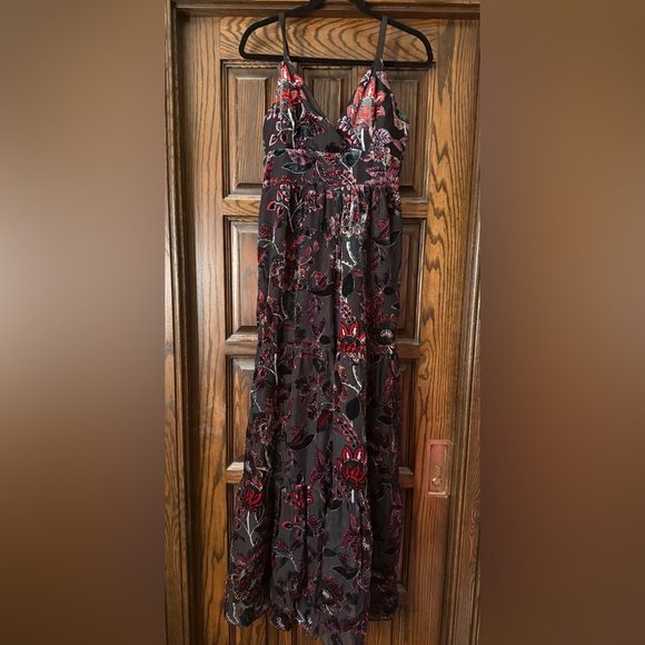 Function & Fringe Edit | Anthropologie Velvet Floral Black Jumpsuit - Picture 4 of 4